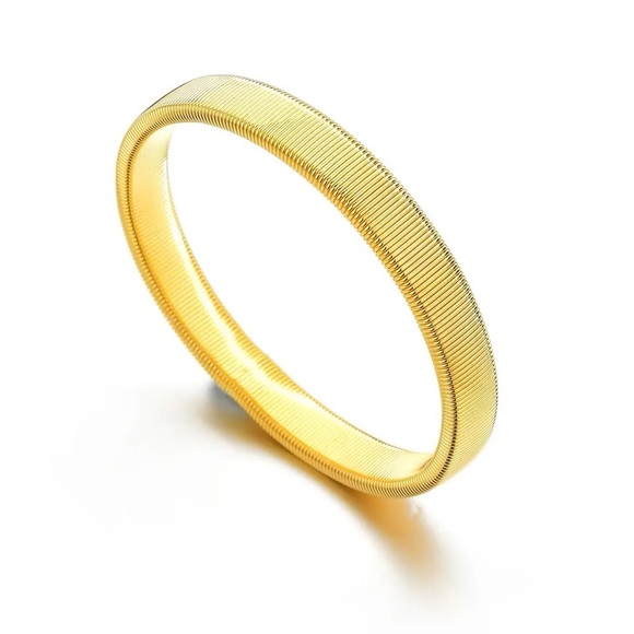 Men Stainless Steel Punk Style Elastic Metal Armband Bracelet - Picture 14 of 16